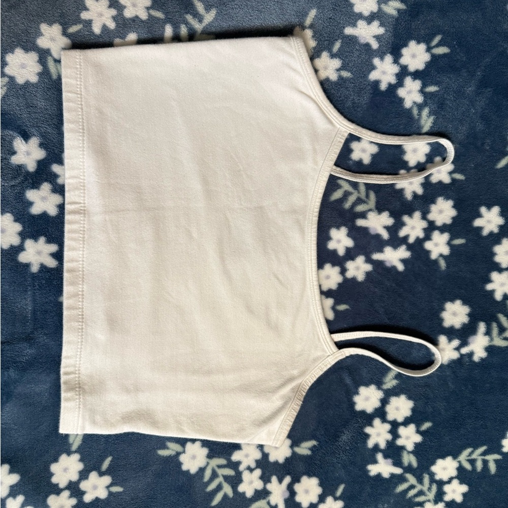 White Spaghetti Strap Crop Top